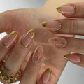 Designer s Pick | Gilded Halo S Almond short almond press-on nails