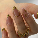 Designer s Pick | Gilded Halo S Almond short almond press-on nails