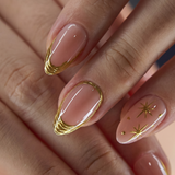 Designer s Pick | Gilded Halo S Almond short almond press-on nails