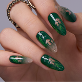 Designer S Pick Green Forest L stiletto press-on nails