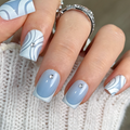 Designer S Pick Ice Flow short square press-on nails