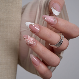 Designer s Pick | Petal Bloom M Almond short almond press-on nails