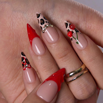 Designer s Pick | Wild Ruby L Stiletto short stiletto press-on nails