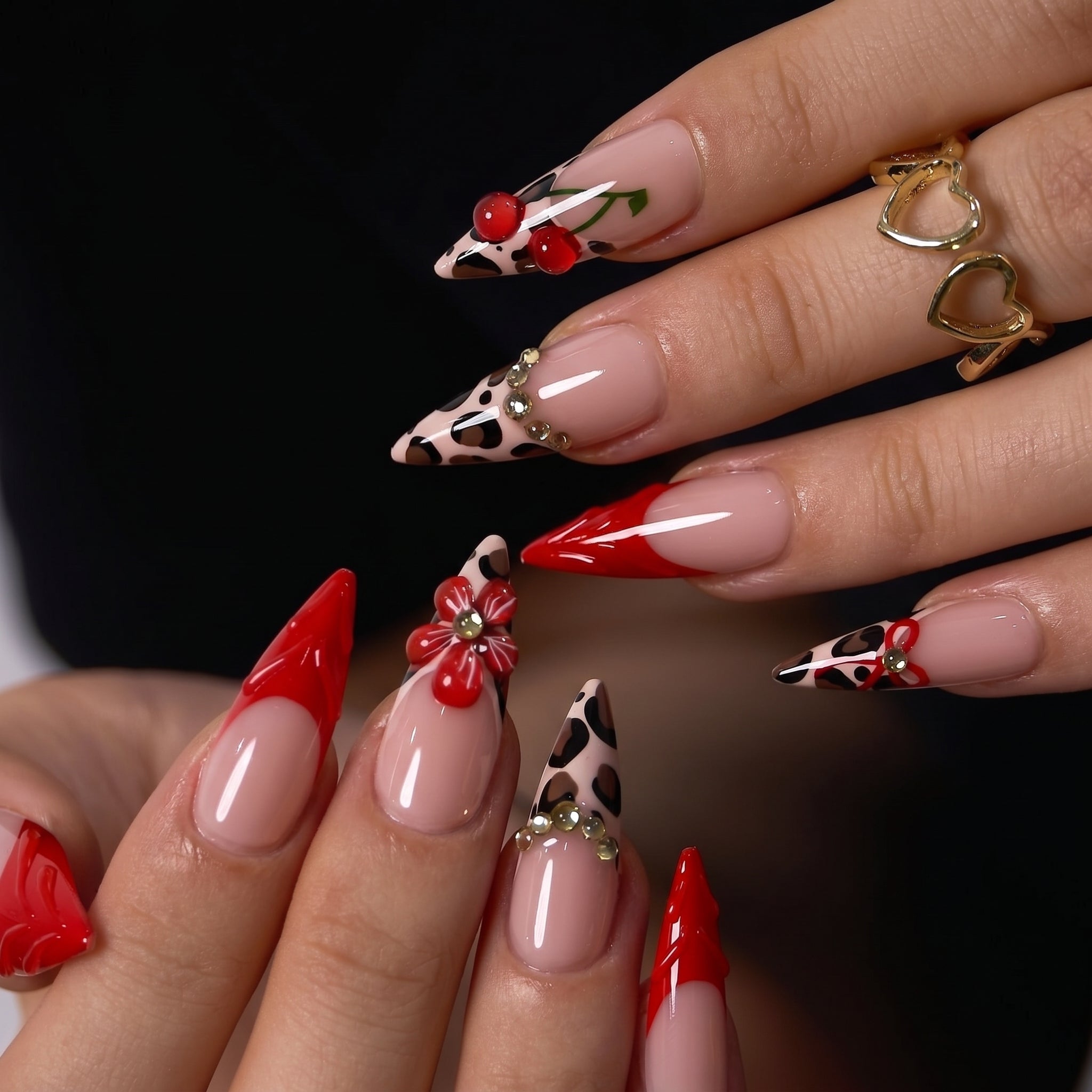 Designer s Pick | Wild Ruby L Stiletto short stiletto press-on nails