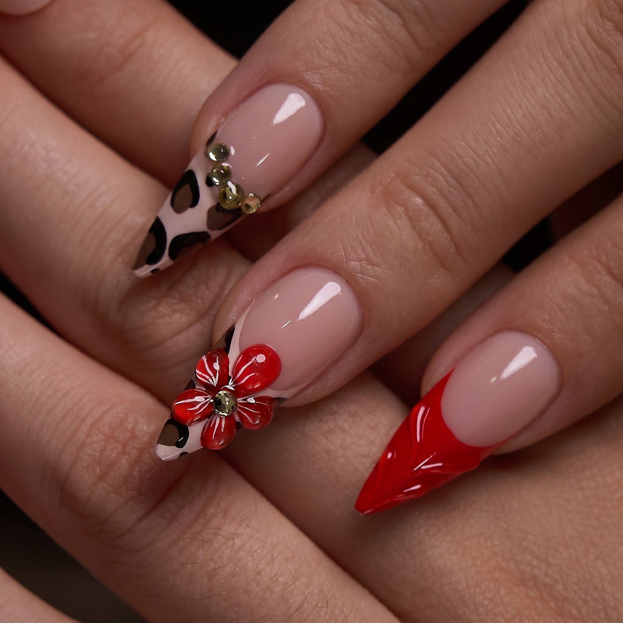Designer s Pick | Wild Ruby L Stiletto short stiletto press-on nails