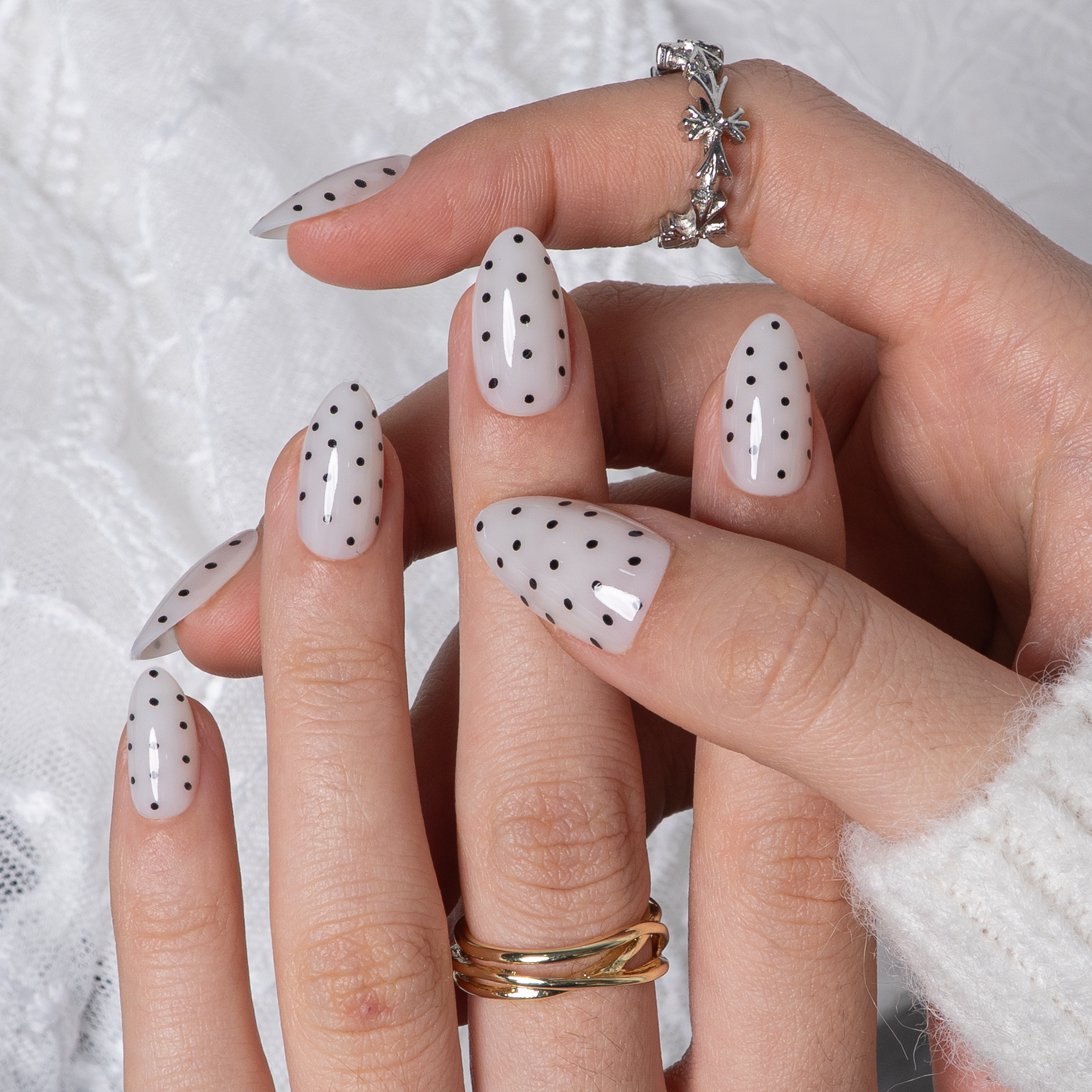 Dot Affair S Almond almond press-on nails
