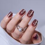 Dragon Ruby - S Squoval short squoval press-on nails