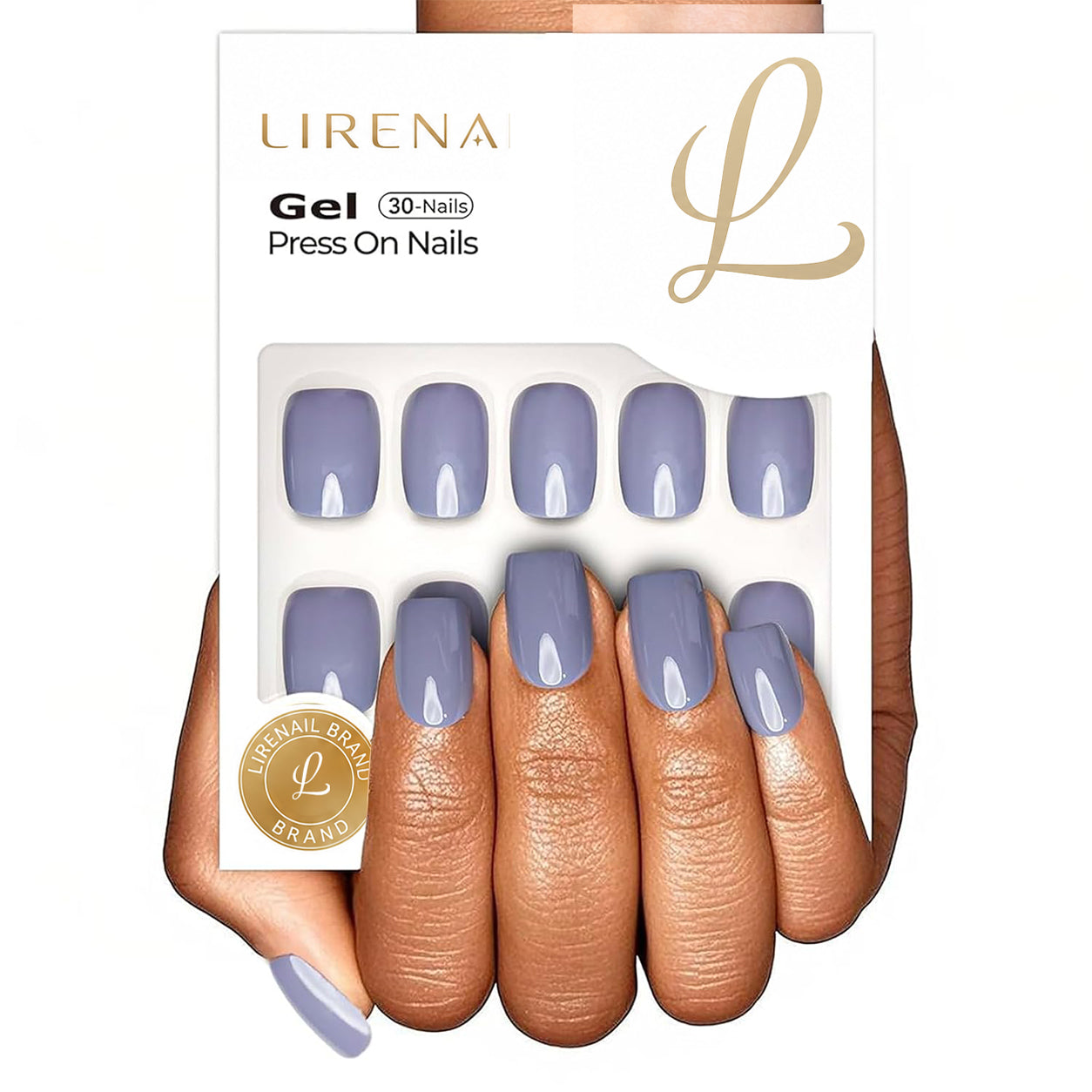 Dusk Echo short squoval soft gel press-on nails