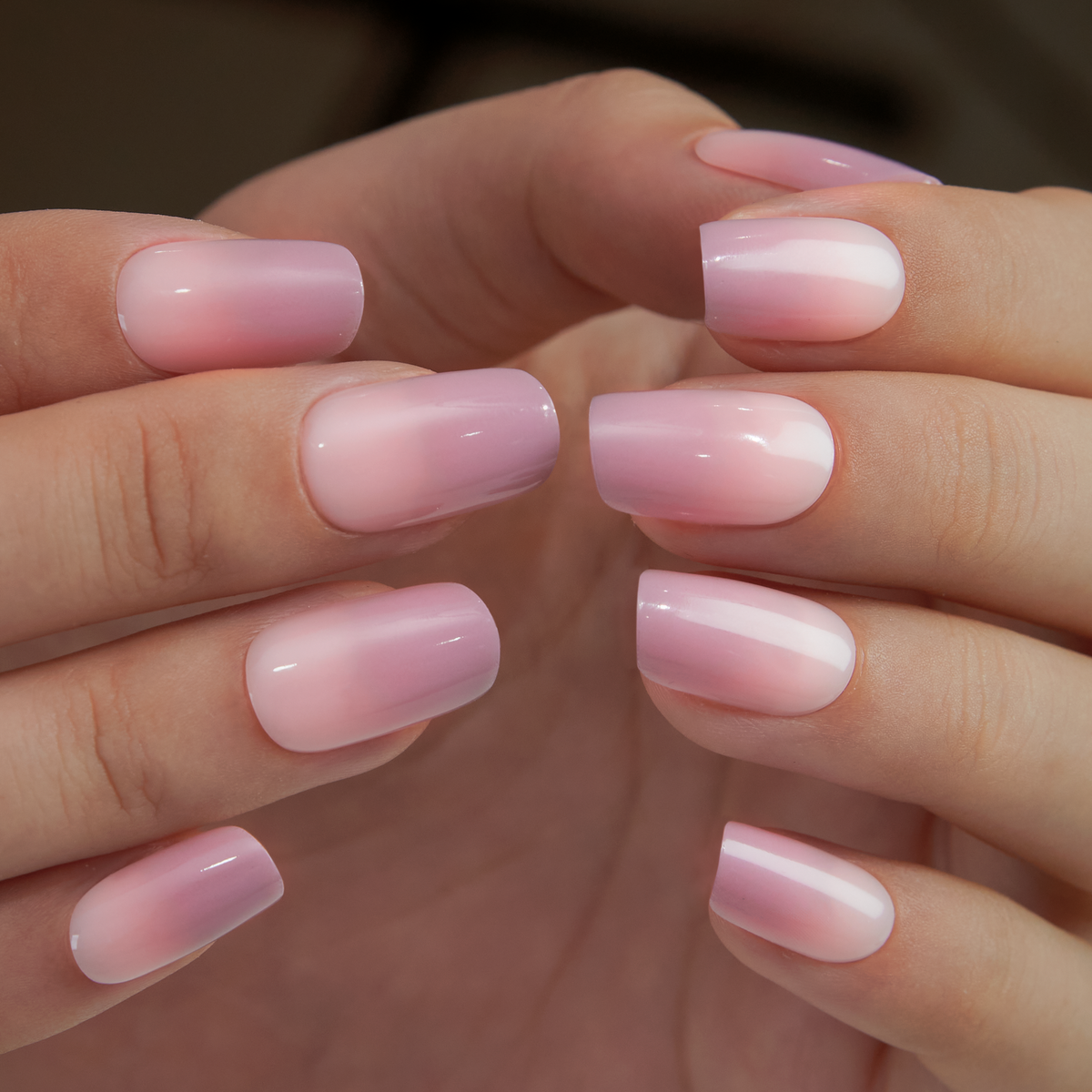 Elegant Fade medium squoval press-on nail set with accessories