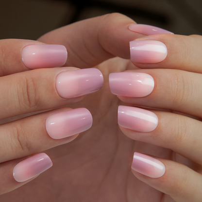 Elegant Fade medium squoval press-on nail set with accessories