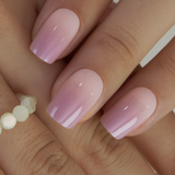 Elegant Fade medium squoval press-on nails from the side