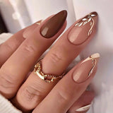 Elegant Flow short almond press-on nail size guide