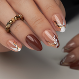 Elegant Flow short almond Ver 2 press-on nails worn on a hand