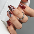 Elegant Lady Red medium squoval press-on nails