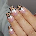 Elegant Leopard medium square press-on nails