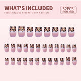 Elegant Leopard medium square press-on nails from the side