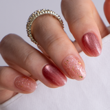 Ember Glow S Oval oval press-on nails