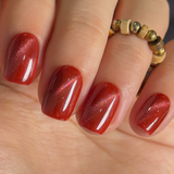 Ember Veil short squoval press-on nails