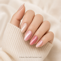 Red Almond press-on nails by Lirenail - front view