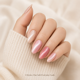 Red Almond press-on nails by Lirenail - front view