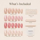 Red Almond press-on nails by Lirenail - wear effect