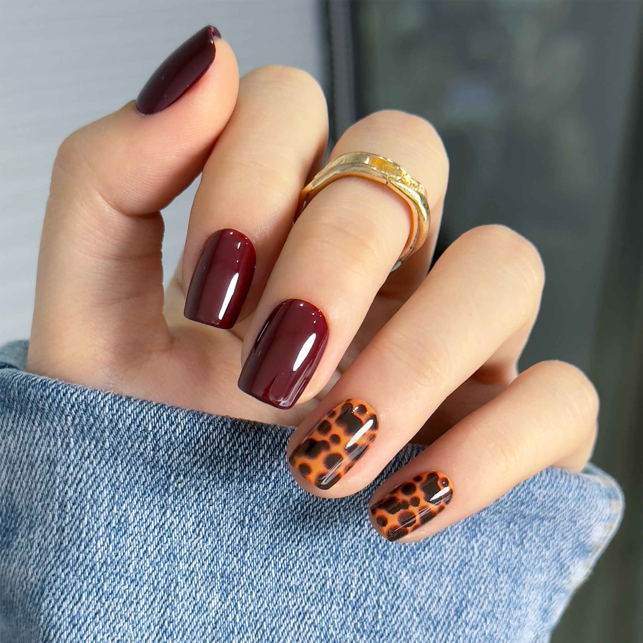 Fierce Chic short squoval nail detail