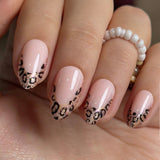 Fierce French short almond nail detail