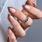 Fierce French short almond press-on nails
