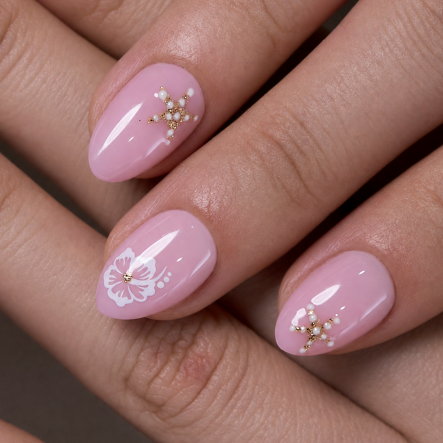 Floral Breeze RS Almond almond press-on nails
