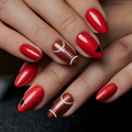 Football Game short almond press-on nails