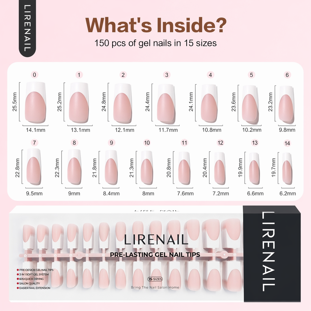 French Tips 150pcs X Pro soft gel Tips 150pcs nail detail
