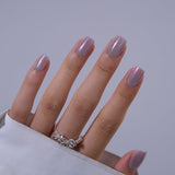 Frost Petal S Squoval short squoval press-on nails