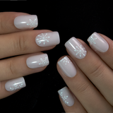 Frosty Whisper short squoval nail detail