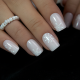 Frosty Whisper short squoval press-on nail set with accessories
