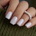 Frosty Whisper short squoval press-on nails