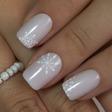 Frosty Whisper short squoval press-on nails from the side
