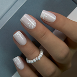Frosty Whisper short squoval press-on nail size guide