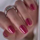 Fuchsia Fever S Squoval short squoval press-on nails