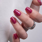 Fuchsia Fever S Squoval short squoval press-on nails