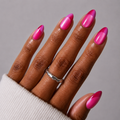 Fuchsia Rush M Almond medium almond press-on nails