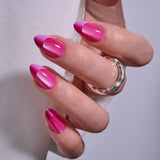 Fuchsia Rush M Almond medium almond press-on nails