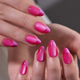 Fuchsia Rush M Almond medium almond press-on nails