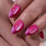 Fuchsia Rush M Almond medium almond press-on nails