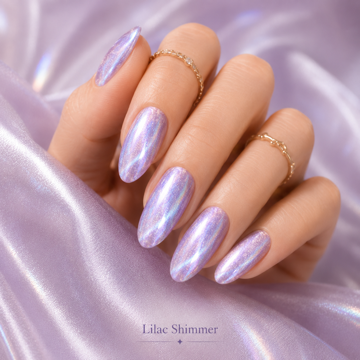 Galaxy Aurora Cat Eye press-on nail set with accessories