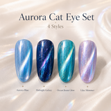 Galaxy Aurora Cat Eye press-on nail set