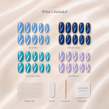 Galaxy Aurora Cat Eye press-on nail set size guide