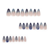 Galaxy Glow Muse short almond press-on nail size guide