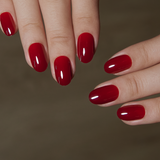 Velvet Rouge – short Oval press-on nail size guide