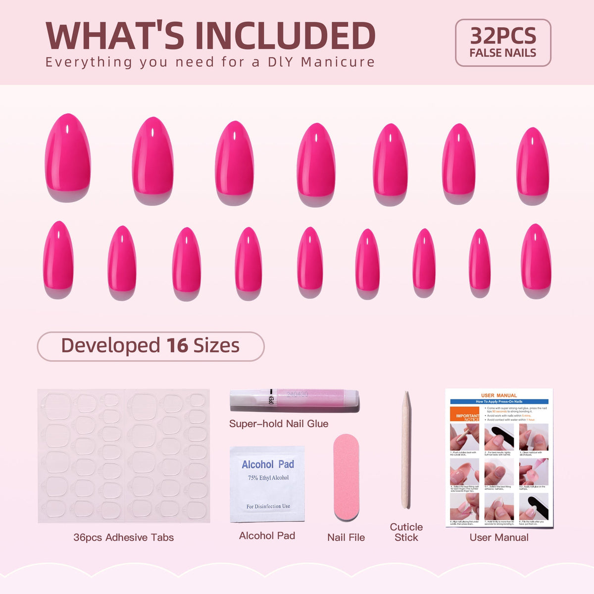 Neon Stiletto – L Stiletto nail size guide