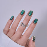 Gilded Jade S Squoval short squoval press-on nails